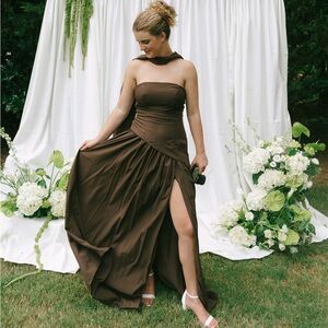 Amazon Strapless Brown Dress